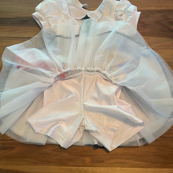 dance costume - school girl theme. Orange/black/purple/white w/ custom bows. - Picture 2 of 6